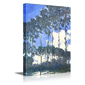Poplars on The Banks of The Epte by Claude Monet - Impressionist Modern Art - Canvas Art Home Art - 12x18 inches