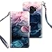 Dailylux Case for Samsung Galaxy S9 2018 - [Built-in 9 Card Slots] Premium Soft PU Leather Folio Flip Wallet Case Wristlet Protective Cover, Ink Watercolor