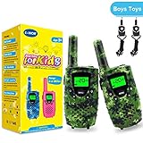 E-wor Walkie Talkies for Kids, 22 Channels FRS/GMRS UHF Kids Walkie Talkies, 2 Way Radios 4 Miles Walkie Talkies Kids with Flashlight-Best Gifts for Boys, 1 Pair,Camo Green