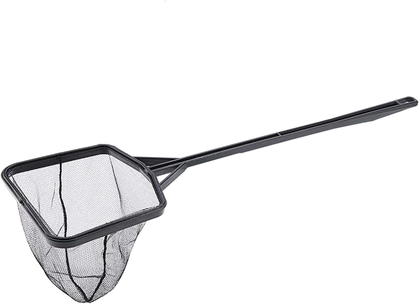 Square Fishing Net Lightweight Nylon Net and Anti-slip Handle for Aquarium Fish Tank (L)