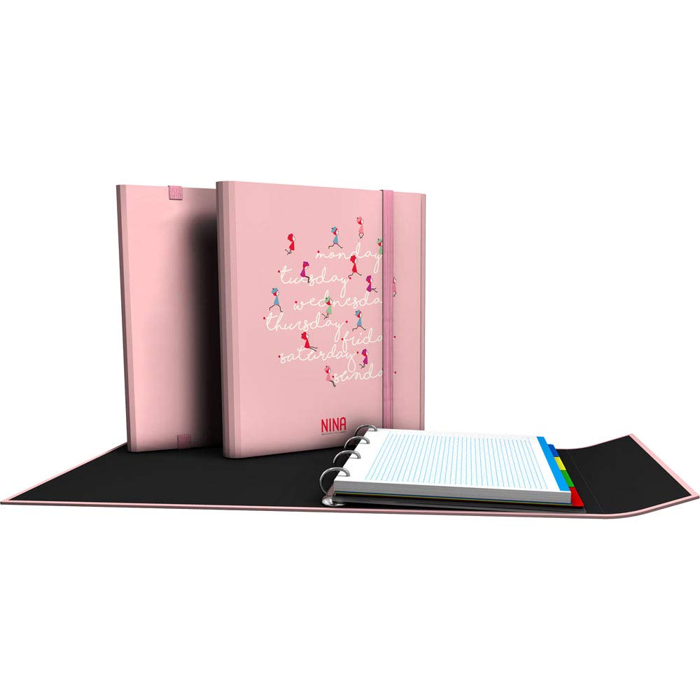 Grafoplás 88212615 Nina and Other Little Things Collection 4-Ring Binder and Refill Week A4