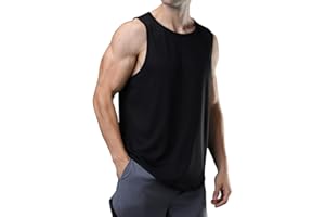 meioro Men's Mesh Tank Top Shirt Quick Drying Sleeveless Shirts Fitted Muscle Tank Tops Sport Round Neck T-Shirt