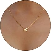 Plenky Gold Necklace for Women-14K Gold Plated Bow,Dragon,Shell, Palm Tree, Seahorse, Conch Shell,Sardines, Cowboy Boot,Bat,Bunny Pendant Beachy Jewelry for Women Gifts