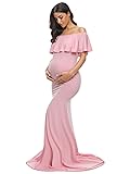 Glampunch Womens Off Shoulder Maternity Dress