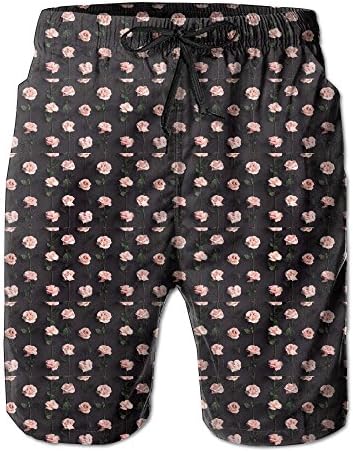 Qpkia Place Of Solace Rose Men Surf Swim Trunk Pants Pocket
