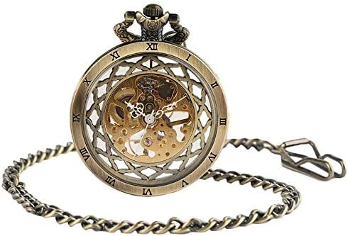 懐中時計 透明なガラスカバーを刻む機械式メンズファッション自動スチームパンク絶妙