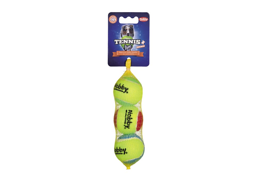 Nobby 60497 Squeaker Tennis Ball Small 3 Net