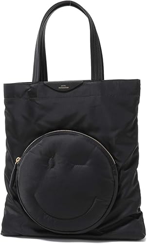 Amazon Anya Hindmarch アニヤハインドマーチ Tote Chubby Wink ナイロン トートバッグ Black レディース 並行輸入品 トートバッグ