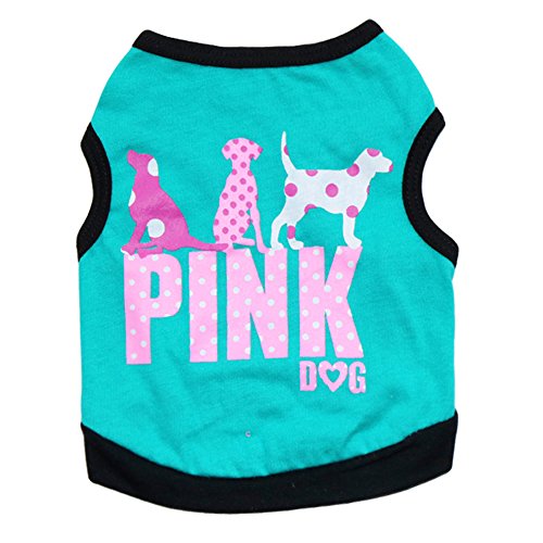 Oasis Plus Pink Dog Costume Light Blue Pet T-shirt Vest for Dogs Cats Puppy