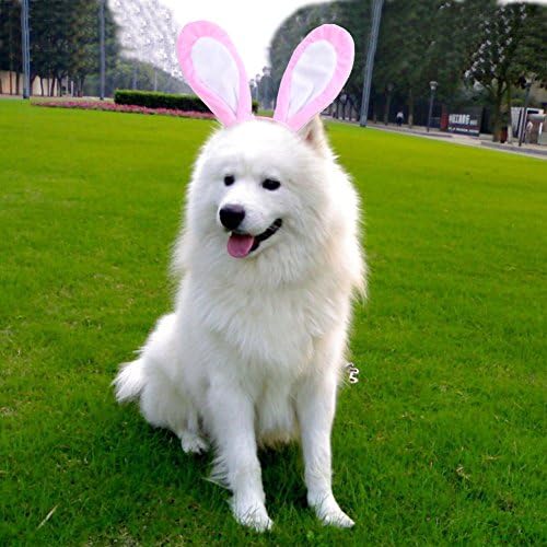 Hipetz Bunny Rabbit Ears Headband for Large Dogs Pet Halloween Christmas Easter Festival Party Activity Costume (Pink)