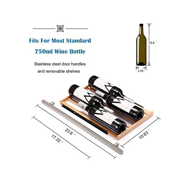 Antarctic-Star-15-Wine-Cooler-Beverage-Refrigerator-Beer-Mini-Fridge-28-Bottles-Dual-Zone-Built-in-Freestanding-Stainless-Steel-Double-Layer-Tempered-Digital-Temperature-Memory-Function-Glass-Door