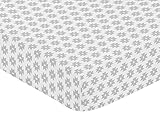 Sweet Jojo Designs Grey Tribal Geometric Print Fitted Crib Sheet for Feather Collection Baby/Toddler Bedding Set