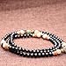 AmorWing Natural Obsidian and Lotus Seed Buddhist Prayer Beads Tibetan Mala Necklace Bracelet