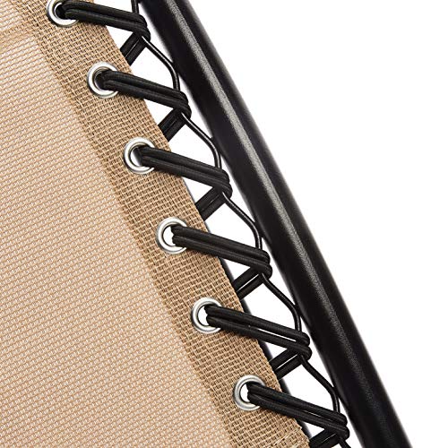 Amazon Basics Zero Gravity Chair with Side Table, Set of 2, Beige