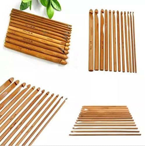 Knit Weave Yarn Craft Knitting Needle Bamboo Handle Crochet Hooks Sewing Needles