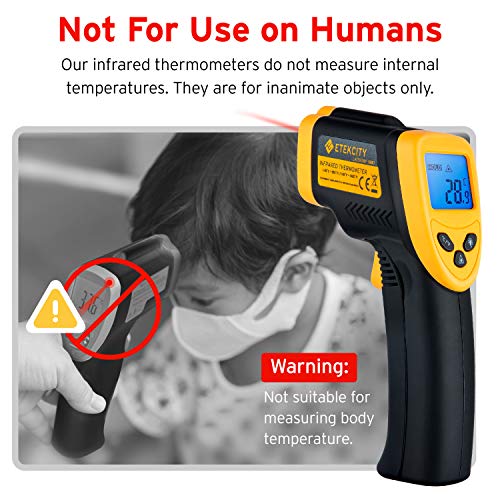 51SynvUwg%2BL Etekcity Lasergrip 1080 Non-Contact Digital Laser Infrared Thermometer Temperature Gun -58℉~1022℉ (-50℃~550℃), Yellow… - Image 3