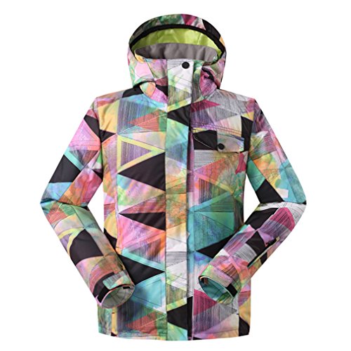 mansmoer Women's Winter Sport Outdoor Ski Snowboard Jacket Hooded Padded Coat (Small, Multicolour023)