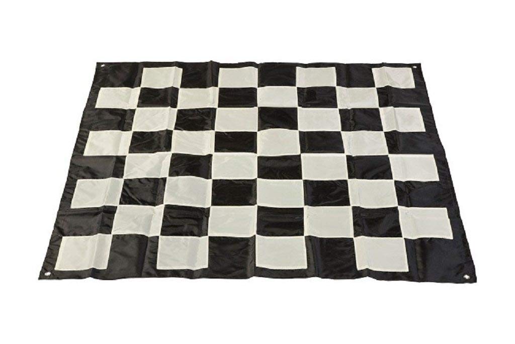 Uber Games Garden Chess Mat | Mat Size - 138cm x 138cm | Nylon Mat With 64 Alternating Black & White Tiles | Easy To Set Up & Roll Up.