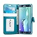 J&D Case Compatible for Galaxy S6 Edge Plus Case, [Wallet Stand] [Slim Fit] Heavy Duty Protective Shockproof Flip Wallet Case for Samsung Galaxy S6 Edge Plus Wallet Case - [Not for Galaxy S6/S6 Edge]