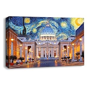 Van Gogh Starry Night Painting Artwork for Home Framed