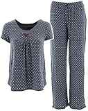 Rene Rofe Women's Grey Polka-Dot Pajama Set