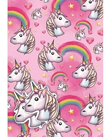 Geschenkpapier, Einhorn, 2 Bögen und 2 Etiketten