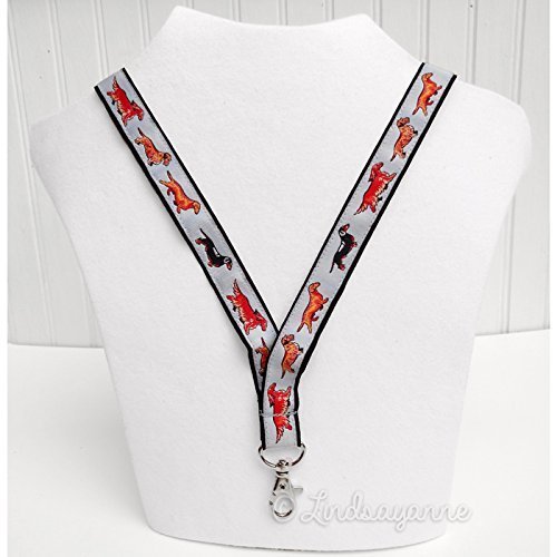 Dachshund Dog Breed Dog Breed Neck Lanyard for ID or Keys - Blue