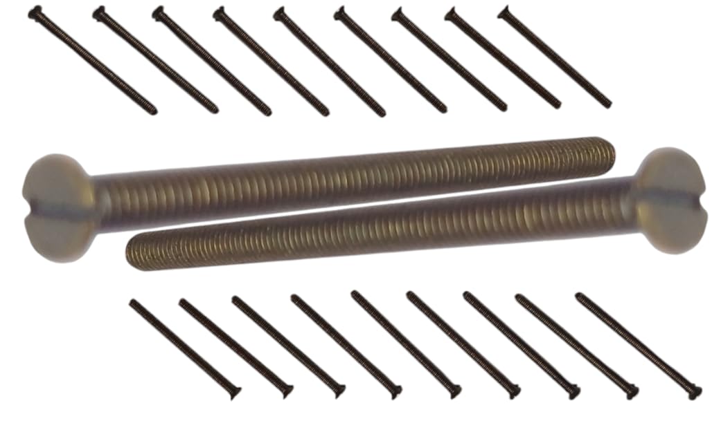 Antique Brass Flat Slotted Countersunk Head Screws, M3.5 x 50mm, (20)
