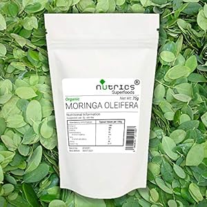 Nutrics® Organic 100% Pure Moringa OLEIFERA Leaf Powder 75g – Nature’s Multi Vitamins – Nutrics Superfoods