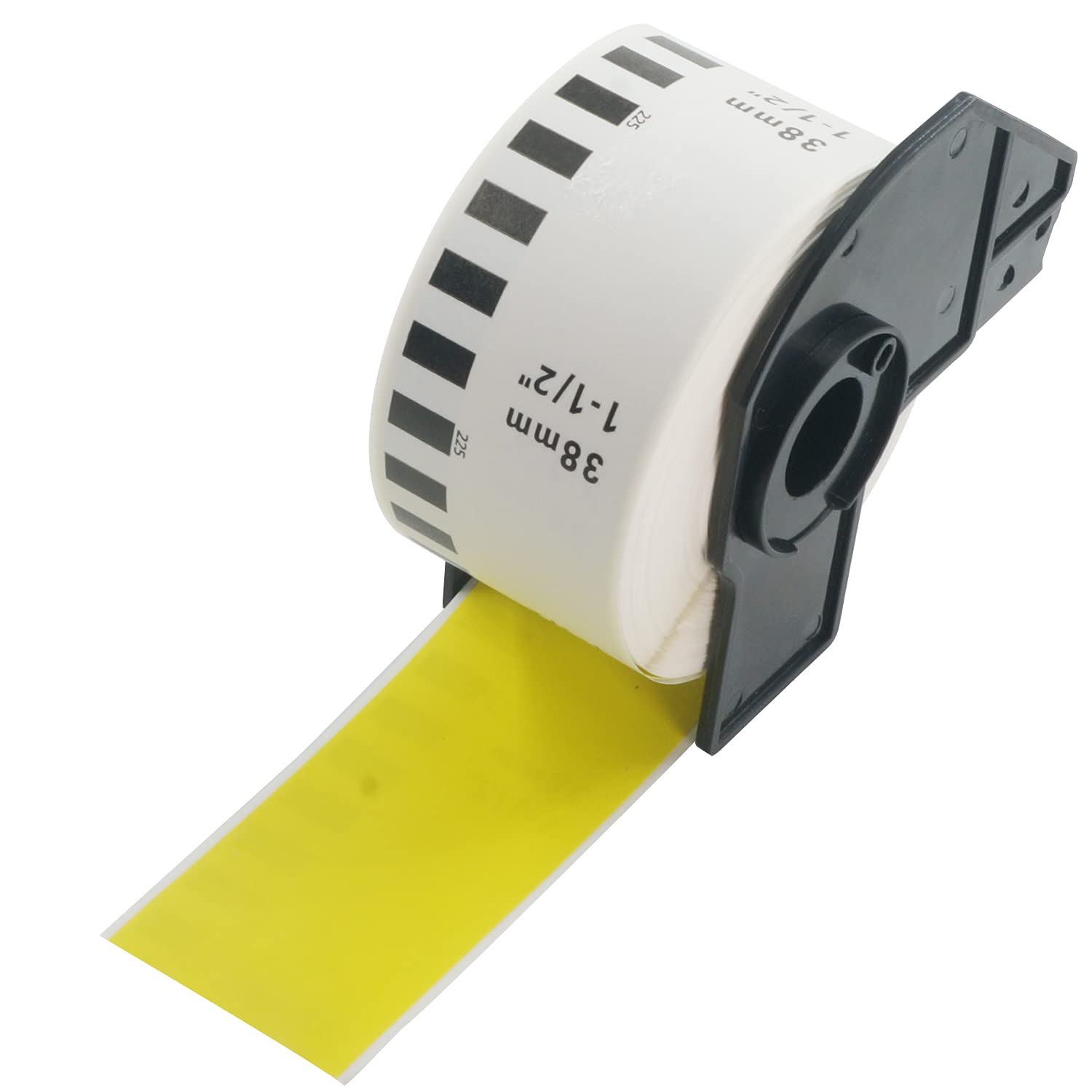 BETCKEY - 1 Yellow Labels Replacement for Brother DK-22225, 38mm x 30.48m Continuous Paper Labels Compatible with Brother QL Label Printers