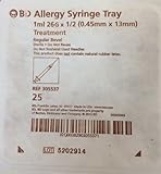 Bd Allergy Syringe Tray 1ml 26g X 1/2 Pack of 25 (305537) Treatment - Regular Bevel