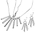 Hot Sale Wedding Fashion 925 Silver Plated Jewelry Set Earings Eardrop Necklace Five/Seven Long Sticks