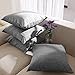 Deconovo Soft Cushion Covers Pillow Covers Faux Linen Pillow Covers with Invisible Zipper for Sofa 18x18 Inch Grey 4 Pcs Case Only No Insert
