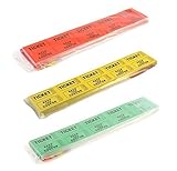 Pack of 600 Raffle Tickets in Assorted Colors