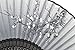 TANG DYNASTY(TM) High Quality High Quality Japanese Silk Handheld Fan Hand Fan Black with Flower Jhf-006