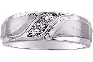 Rylos His & Hers Wedding Bands with Diamonds, Sterling Silver or Yellow Gold Plated, Comfortable Fit, Sizes 6-13, Elegant Couple Rings Symbolizing Commitment
