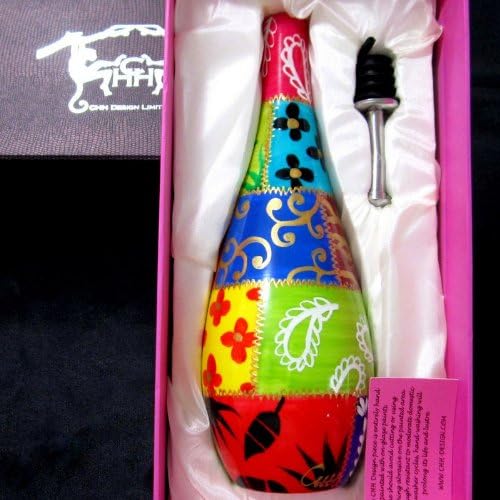 Glänzend lackierte Porzellankeramik ölflasche mit Ausgießer dekoriert