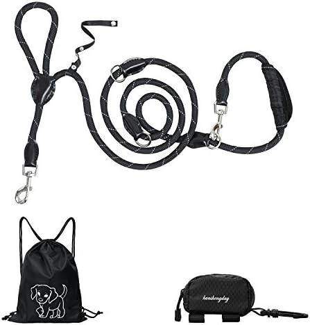 Pet Durable leash-Dog Training leads-Chew Resistant Rope-Tactical Dog Leash-Adjustable loop Training Lead-Lightweight lead-Soft Padded Handle Dog Leash
