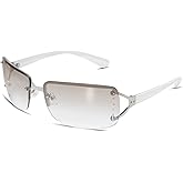 VANLINKER Stylish Rimless Frameless Rectangle Sunglasses for Women