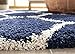 SAFAVIEH Area Rug 8x10 - Hudson Shag Collection - Large - Navy & Ivory, Trellis Pattern, Non-Shedding & Easy Cleaning, Ultra Plush Thick Pile, Ideal for Living Room, Bedroom, Dining Space (SGH280C)