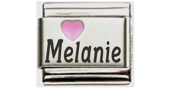 Melanie Light Blue Heart Laser Name Italian Charm Link Italian Style Clothing Shoes Jewelry Snowrobin Jp
