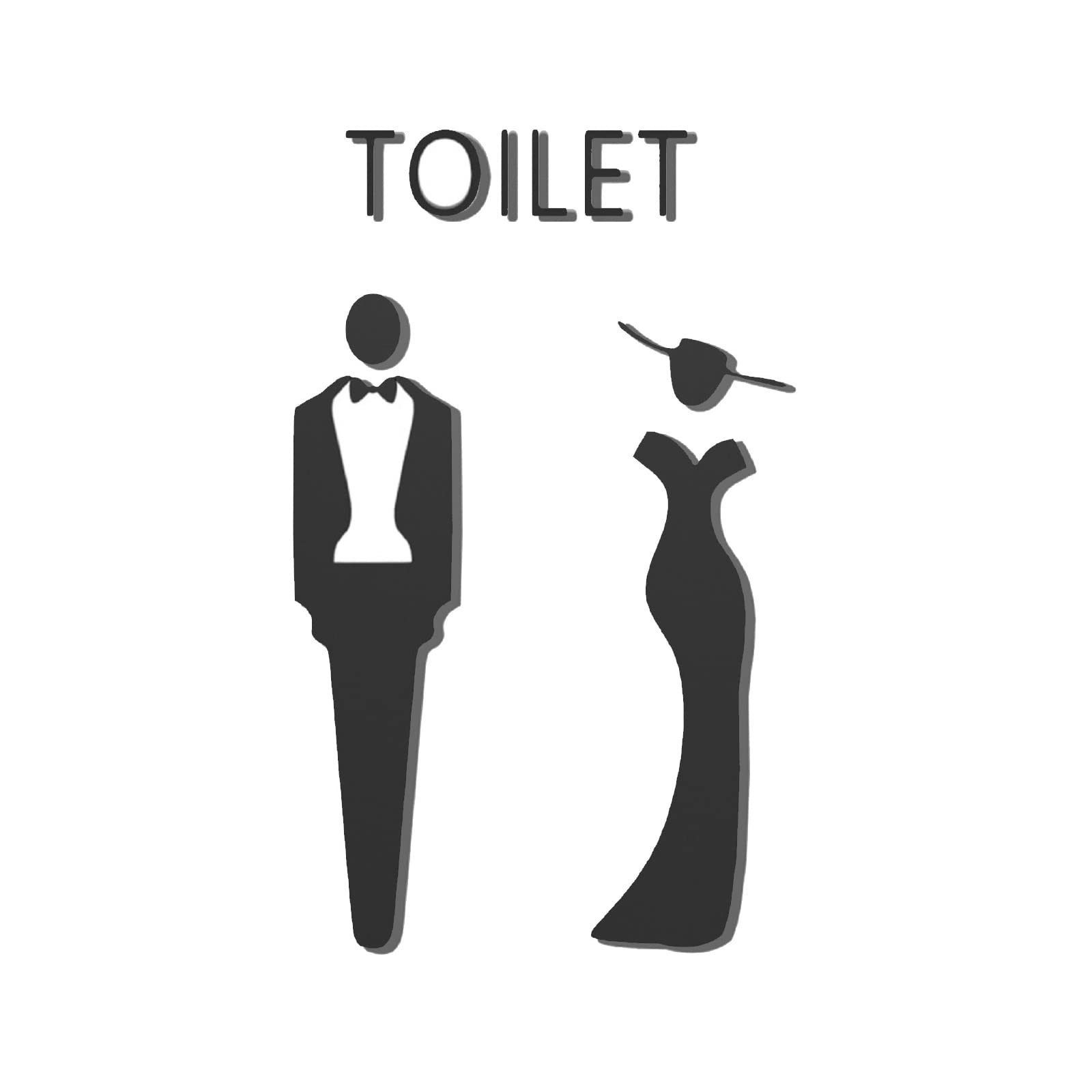 Toilet Man and Woman Pictogram, Toilet Sign, Toilet Sign for Men and Women, Toilet Sign for Men and Women, Toilet Sign, Toilet Sign (Black)