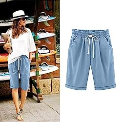 Bermuda Shorts for Women Casual Summer Elastic