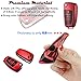 TurningMax Keyless Entry Remote Cases Key Fob Cover with Keychain Full Protection Soft TPU Holder Shell for 3 Button Lip Key Compatible for Audi A3 A4 A6 A6L A8 TT Q7 S6, etc - Red