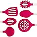 Culinary Couture 6-Piece Stainless Steel & Silicone Kitchen Utensils Set, Silicone Cooking Utensils, Heat Resistant Kitchen Cooking Utensils Set, Includes a Bonus Recipe E-Book, Magenta