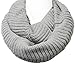 Wrapables Winter Warm Knitted Infinity Scarf and Beanie Hat Set, Light Gray