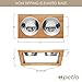 Petlo Elevated Dog and Cat Pet Feeder, Double Bowl Raised Stand Comes with Extra Two Stainless Steel Bowls (Small)