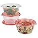 Rubbermaid TakeAlongs Serving Bowl Food Storage Containers, 6.2 Cup, Tint Chili, 3 Count ,Chili Red