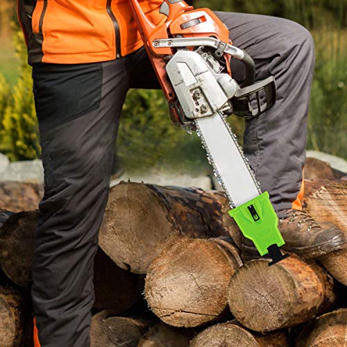 Oak Leaf Chainsaw Sharpener, Portable Teeth Chainsaw Sharpener Chain Saw Blade Sharpener with a Sharpening Stone, Green (Only Fit Chainsaw Bar with 2 Holes)