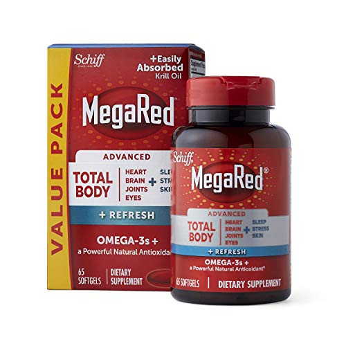Megared Omega3 Blend Total Body + Refresh 500mg Softgels, (65 Count in